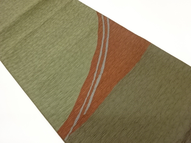 JAPANESE FUKURO OBI / MATELASSE / WOVEN WAVY STRIPE